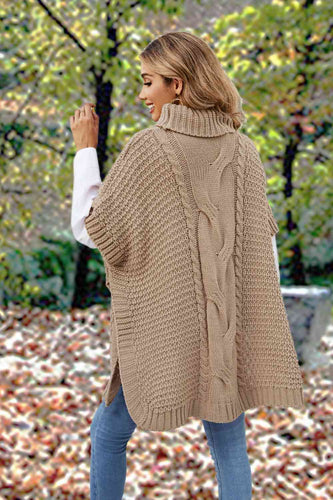 Heidi-Mode | Rollkragen Schlitz Kurzarm Pullover