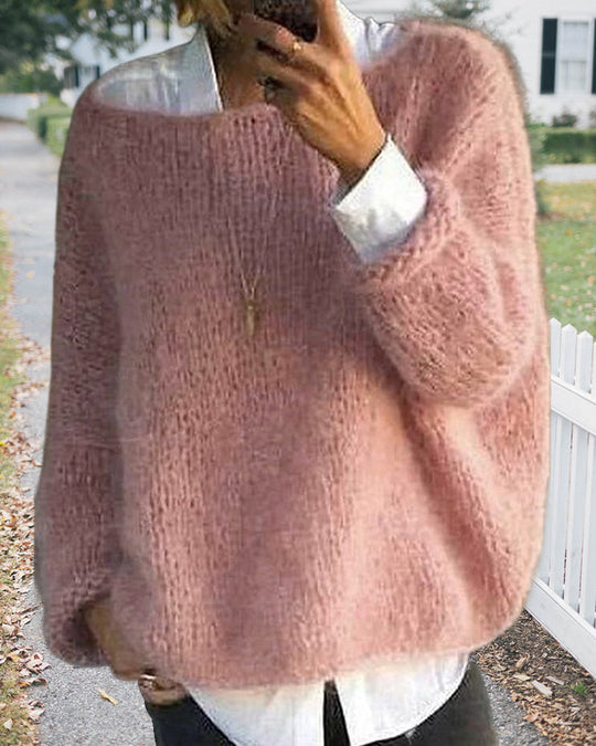 Einfache Off-Shoulder-Strickjacke