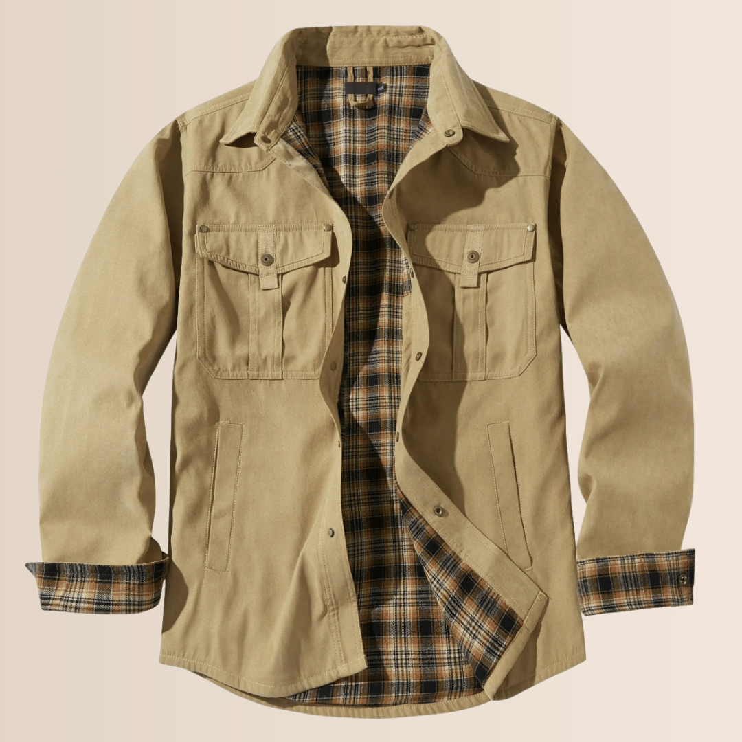 Heidi-Mode | Vintage Flanell-Karierter Herrenmantel