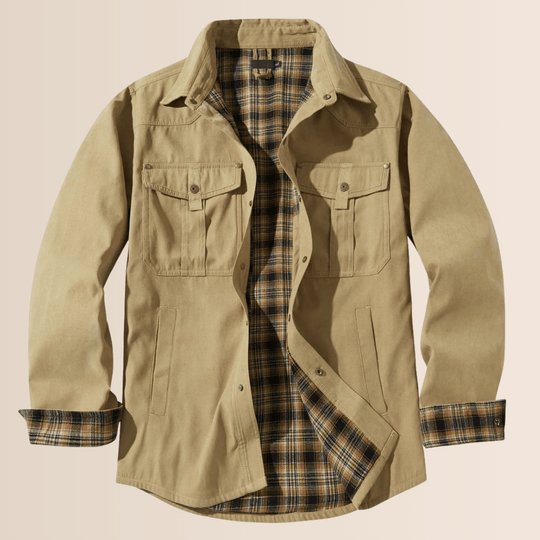 Heidi-Mode | Vintage Flanell-Karierter Herrenmantel