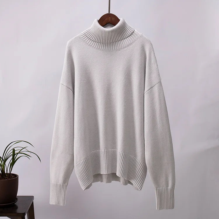 Elegante Pullover mit langen Ärmeln und hohem Kragen