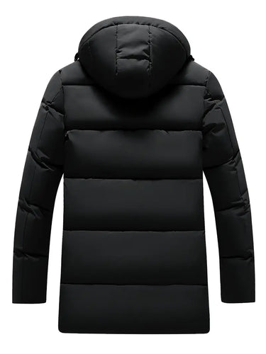 Heidi-Mode - Warme Winterjacke für Herren - Lange Steppjacke mit Graphenfutter und Kapuze