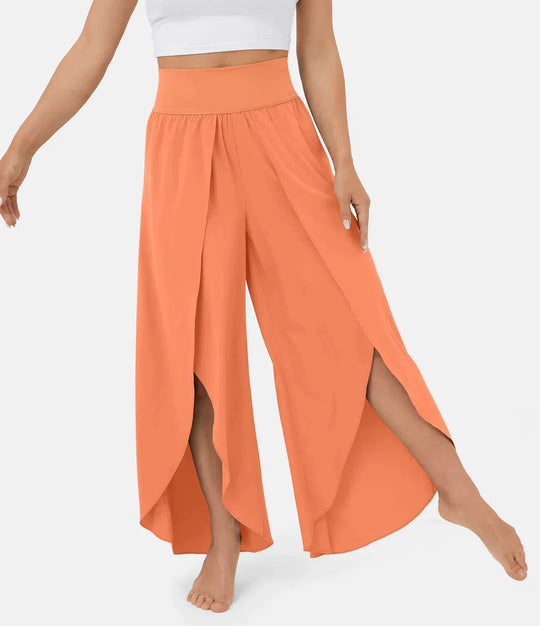 Heidi-Mode | Damen Hose Super Bequeme, Luftige und Elegante Schlaghose mit Integrierten Shorts