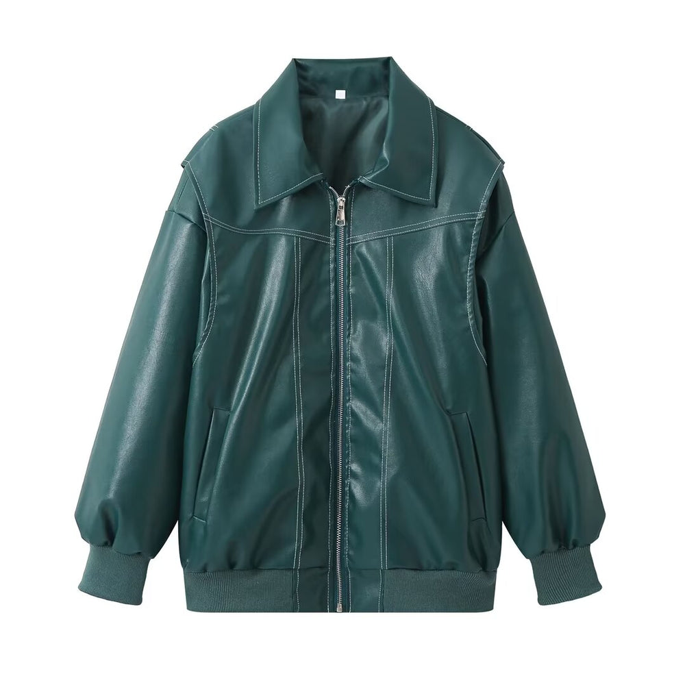 Heidi-Mode | Oversized Lederjacke