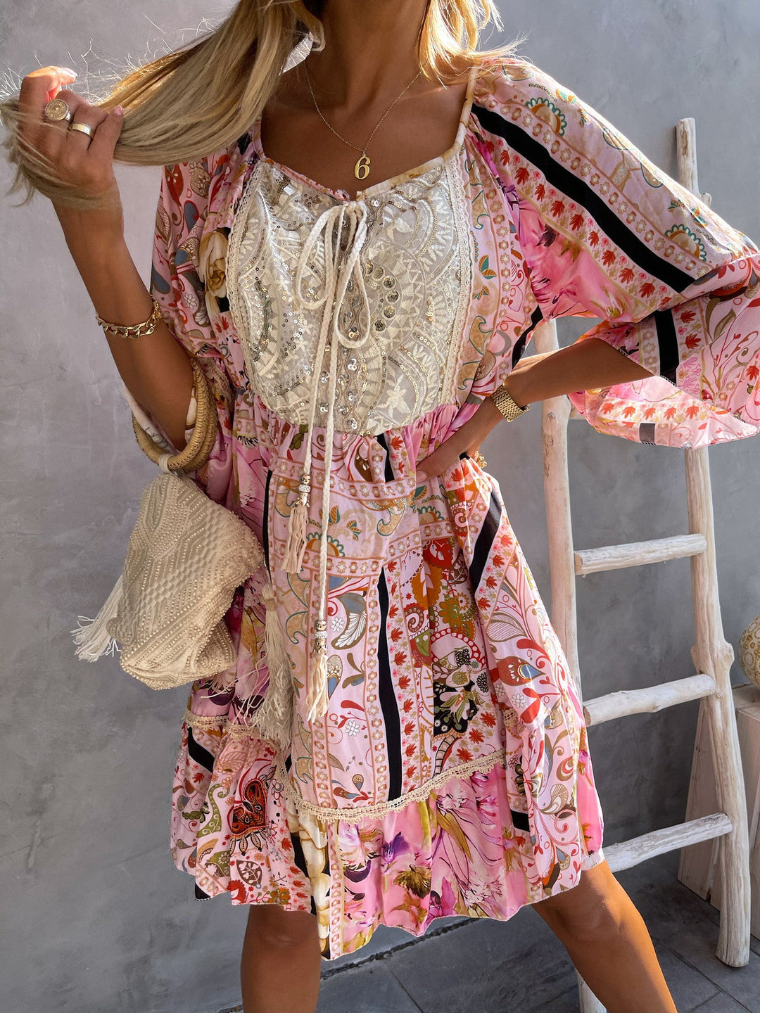 Stilvolle Sommer Neu Damen Spitzenkleid