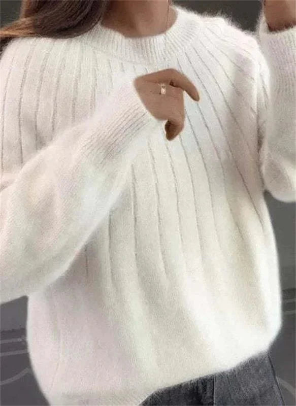 Flauschiger Kaschmir-Strickpullover