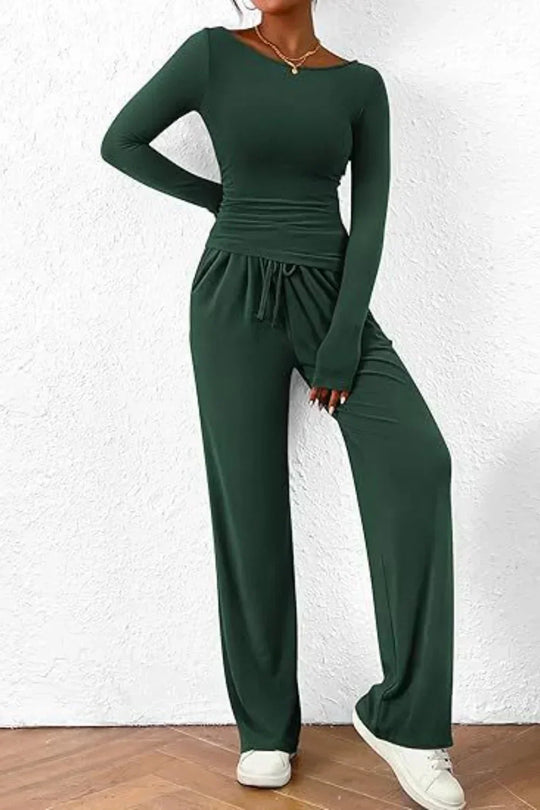 Heidi-Mode | Elegantes Set mit Langarmoberteil und Pants für Frauen