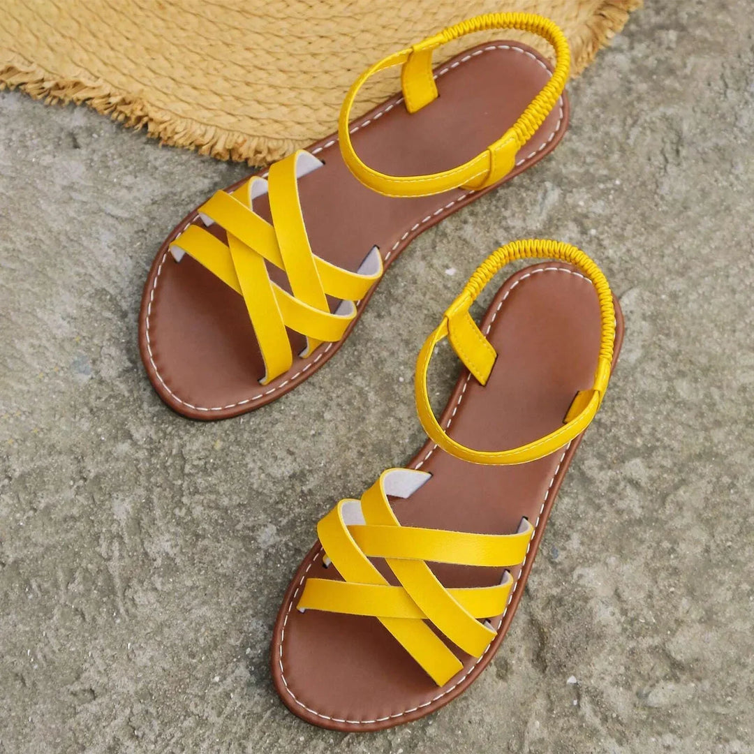 Heidi-Mode | Sommerliche Damen Sandalen mit Gekreuzten Riemen