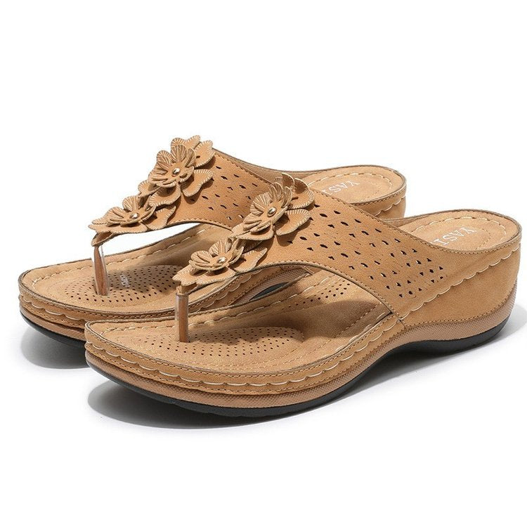 Heidi-Mode | Atmungsaktive Freizeitschuhe mit Rundem Zeh und Fischgrätmuster Blume