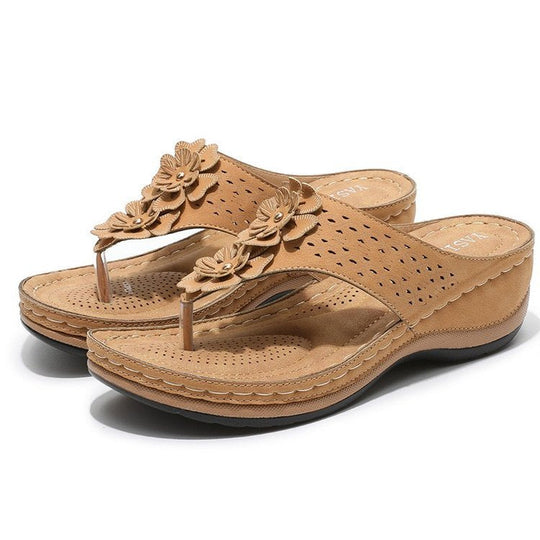 Heidi-Mode | Atmungsaktive Freizeitschuhe mit Rundem Zeh und Fischgrätmuster Blume