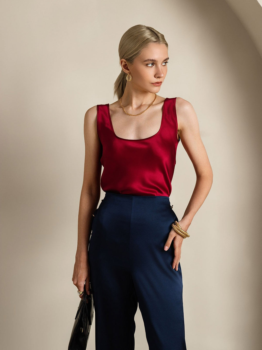 Heidi-Mode | Seide U-Ausschnitt Trägershirt