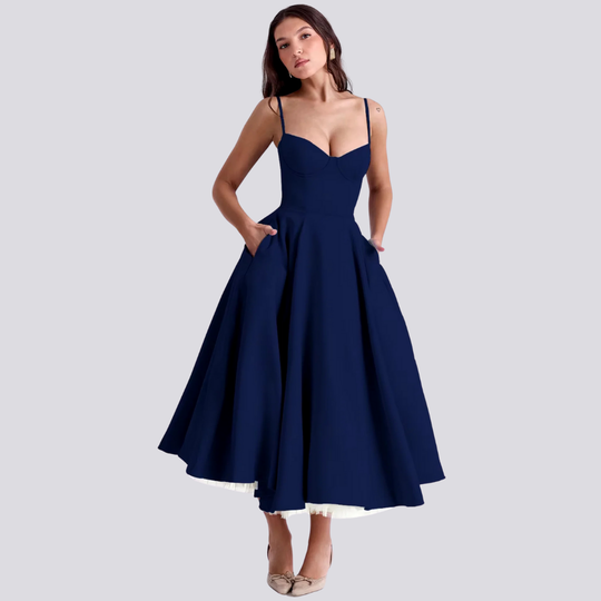 Heidi-Mode | Midi-Kleid mit Blumenkorsett für Damen