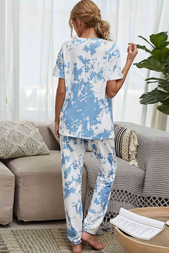 Heidi-Mode | Tie-Dye T-Shirt und Drawstring Taille Jogginghose Lounge Set