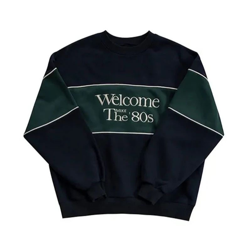 Retro-Sweatshirt mit 'Welcome the 80s' Schriftzug