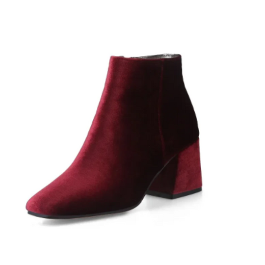 Heidi-Mode | Elegante Stiefeletten mit Quadratzehen und Hohem Absatz Damen Stiefeletten