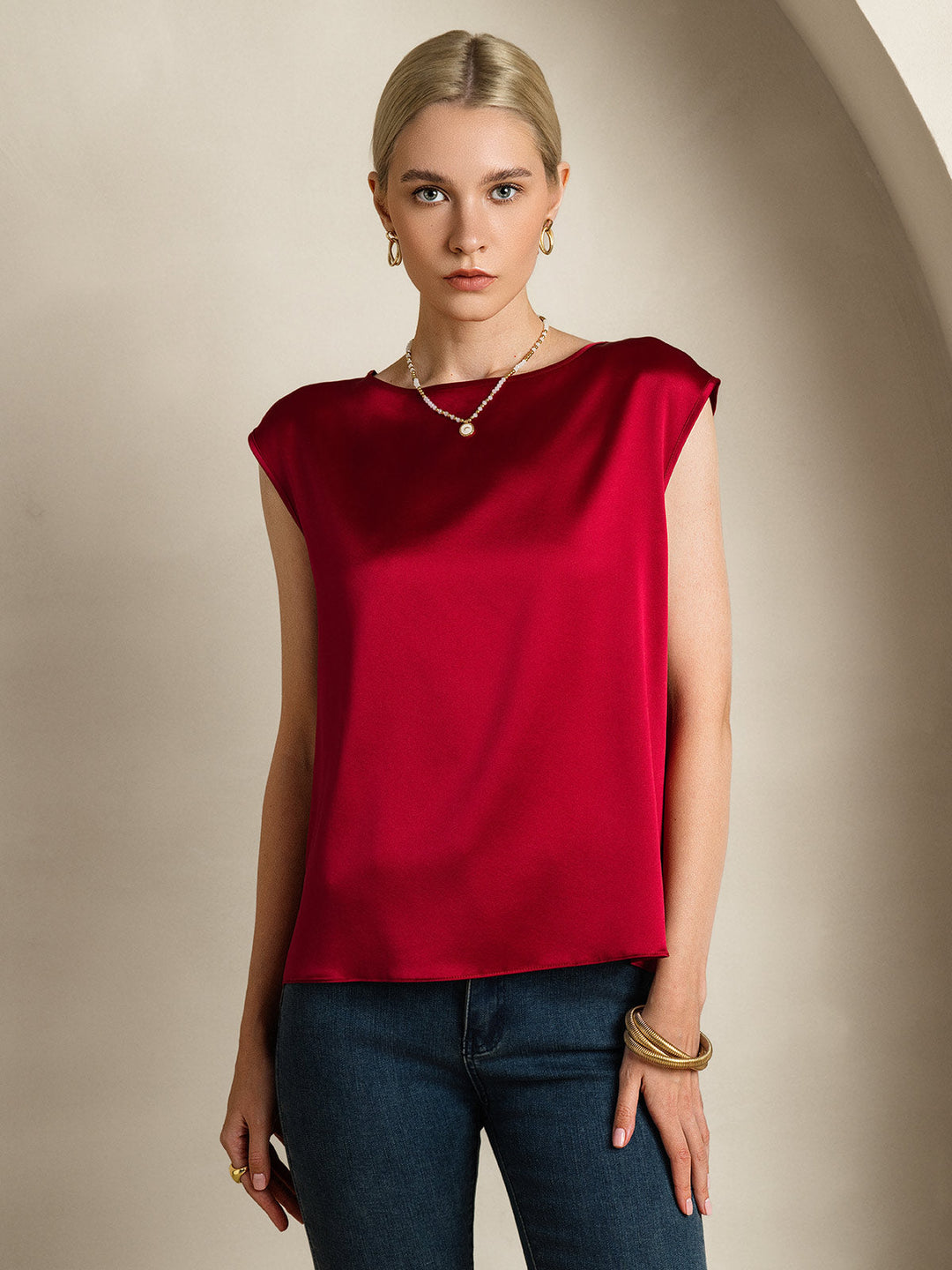 Heidi-Mode | Seiden Kapuze Ärmel Bluse