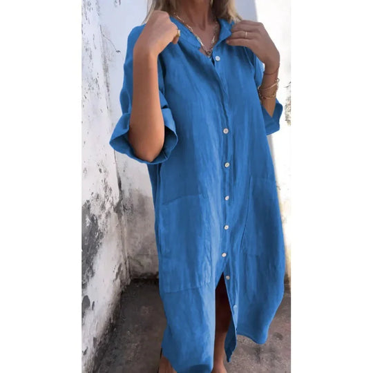 Lässiges langes Hemdkleid