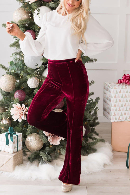Heidi-Mode | Munter Velours Nahtlose Flare Hosen