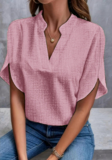 Heidi-Mode | Sommerliche Chiffon-Bluse mit V-Ausschnitt für Damen