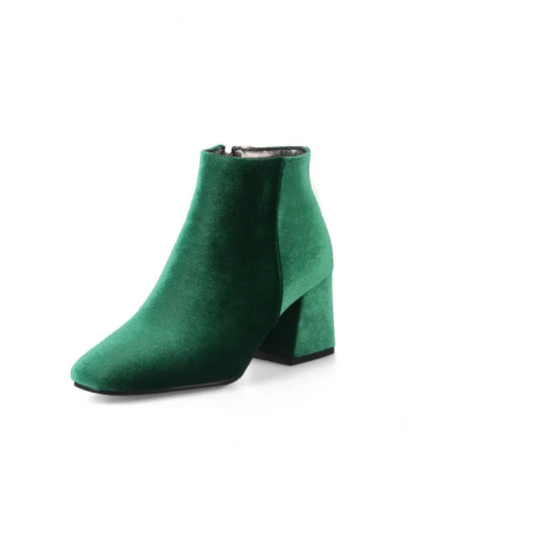 Heidi-Mode | Elegante Stiefeletten mit Quadratzehen und Hohem Absatz Damen Stiefeletten