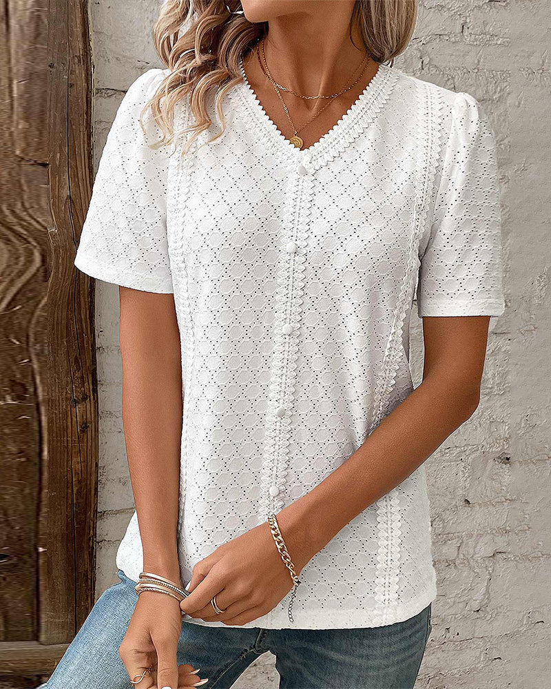 Heidi-Mode | Weiße kurzärmelige Bluse