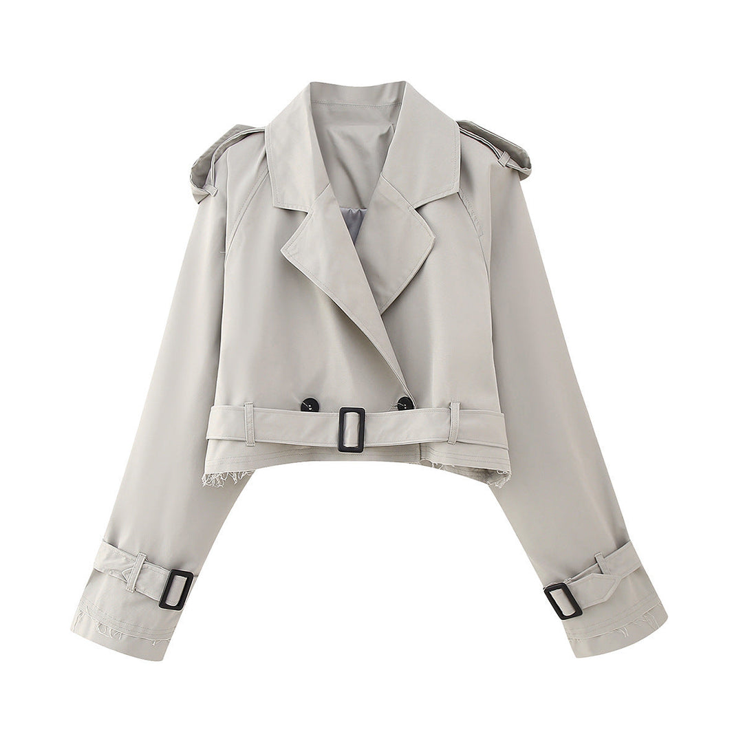 Heidi-Mode | Stylischer kurzer Trenchcoat - Elegantes Gürtel-Design