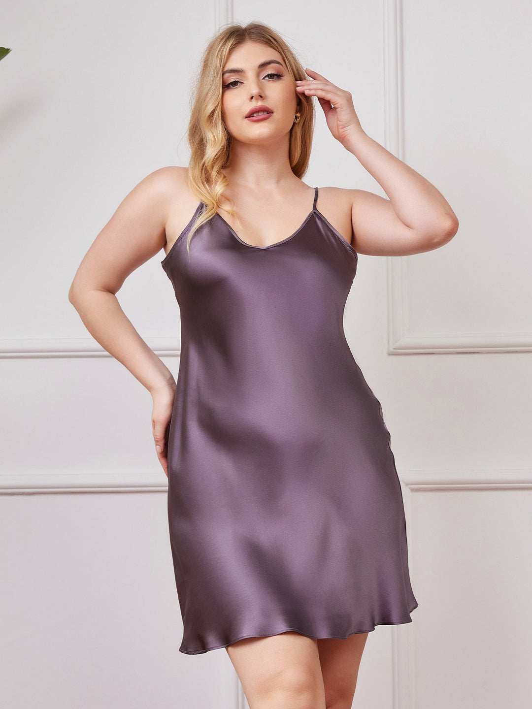 Heidi-Mode | Plus Size Ren Seide Sexy Chemise Nachtwäsche