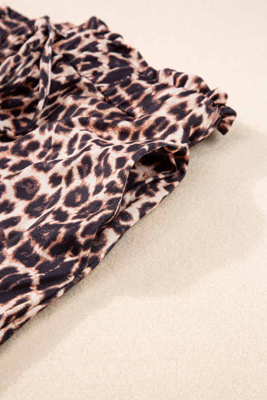 Boho-Leopard-Hose Mit Weitem Bein