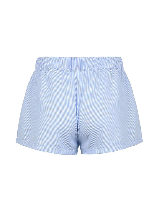 Heidi-Mode | Gestreifte Shorts mit Knopfakzenten für Frauen Nora