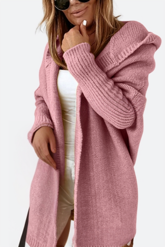 Oversized Strickcardigan mit Kapuze