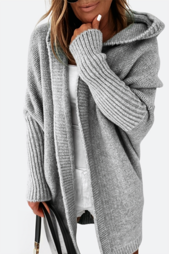 Oversized Strickcardigan mit Kapuze