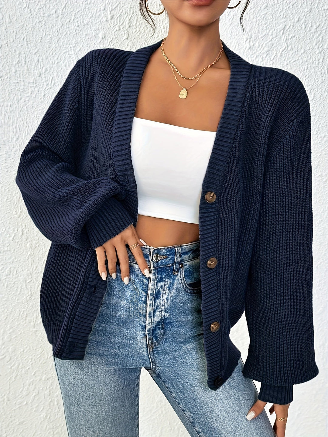 Heidi-Mode | Warmer Baumwollstrickjacke für Frauen