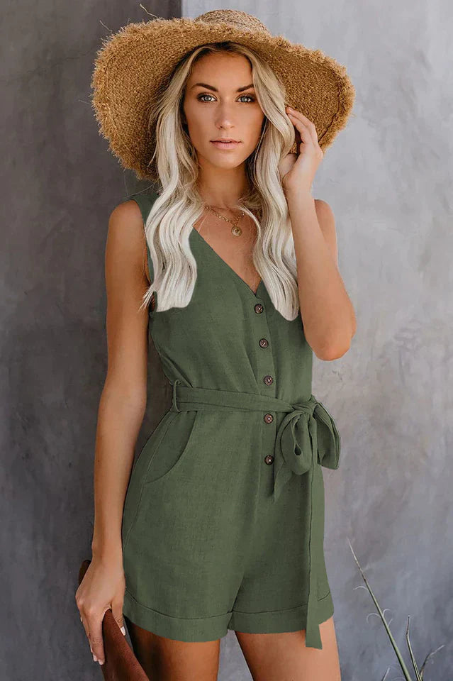 Jumpsuit mit Krawattenknoten vorne