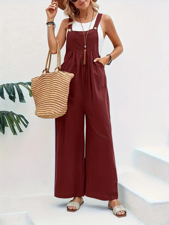 Heidi-Mode Lässiger Knopf-Overall Jumpsuit