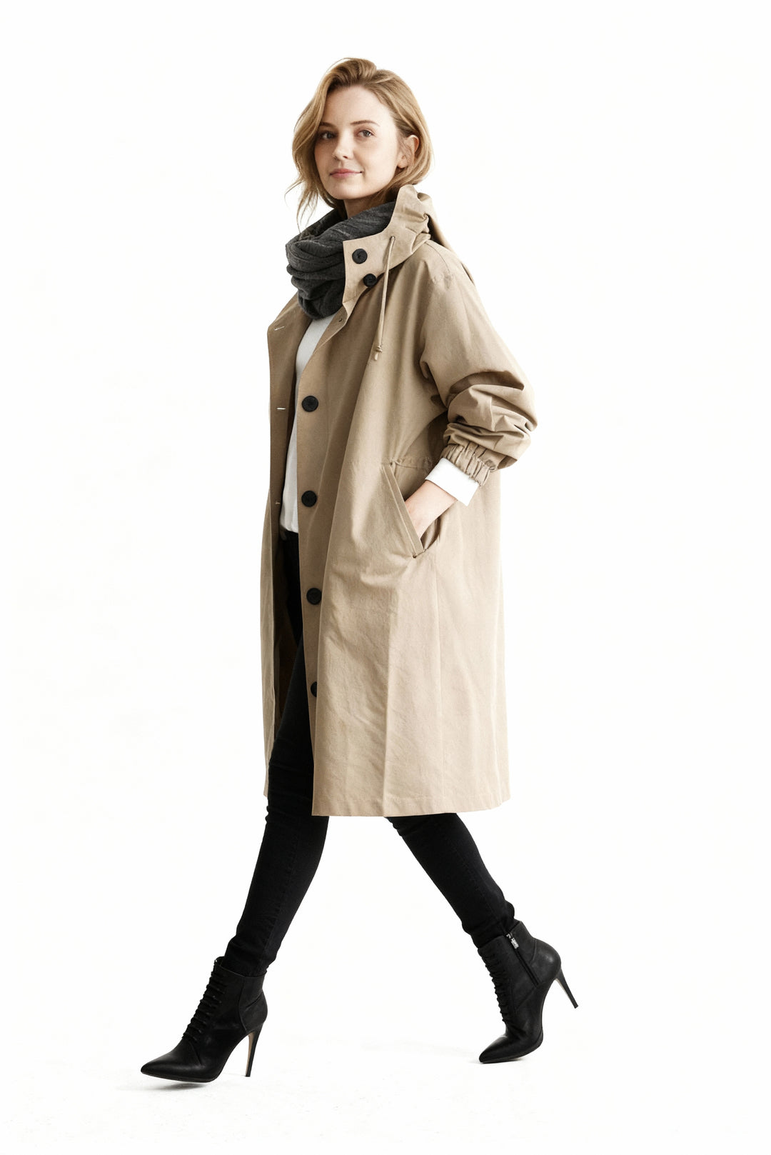 Trenchcoat mit Kapuze für Damen