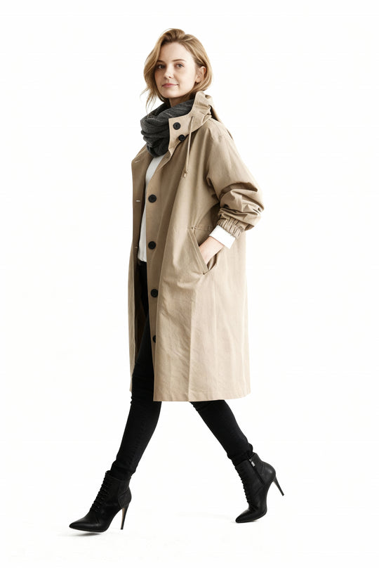 Trenchcoat mit Kapuze für Damen