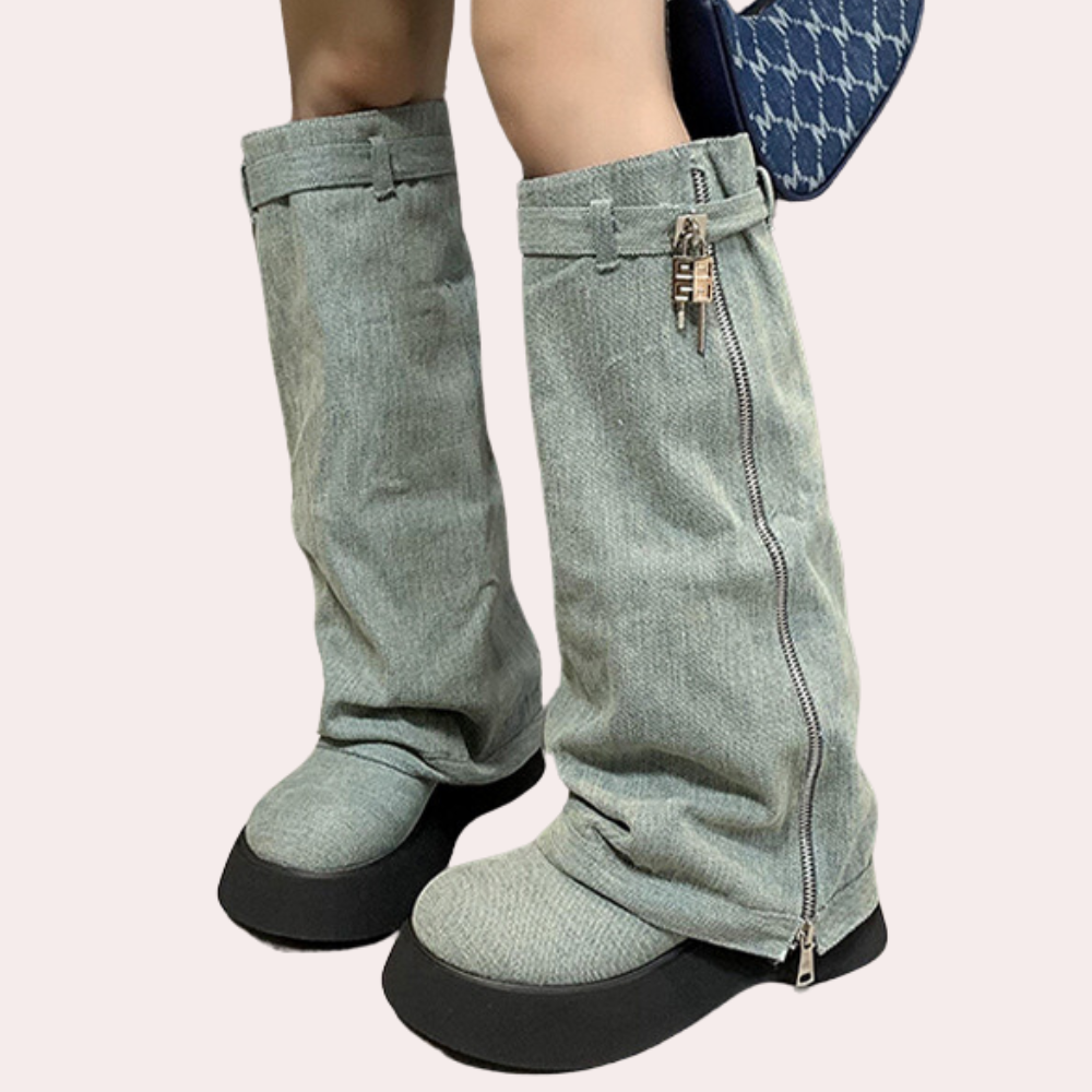 Heidi-Mode | Moderne Jeans Stiefel für Damen Stil und Komfort!