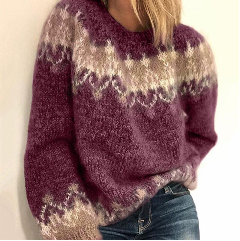 Heidi – Kräftig gestrickter Baumwollpullover mit schönem Muster