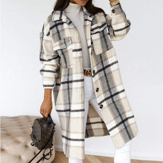 Heidi-Mode | Bequeme Lange Wollene Damenjacke