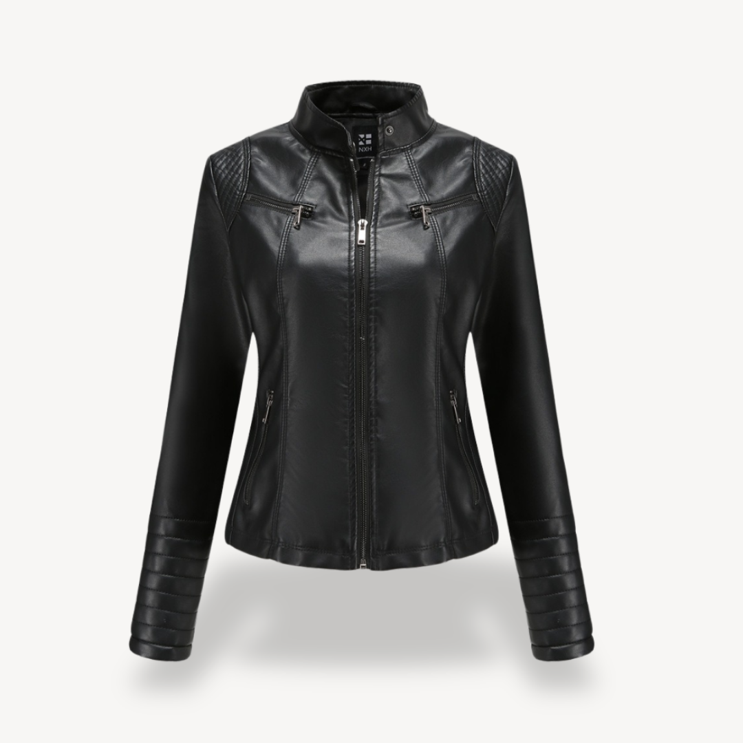 Heidi-Mode | Klassische Biker Kunstlederjacke Damen