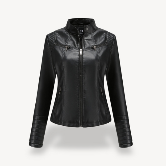 Heidi-Mode | Klassische Biker Kunstlederjacke Damen