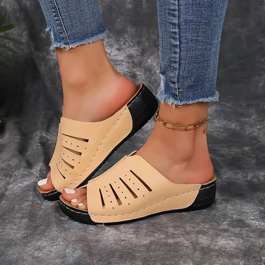 Heidi-Mode | Strandsandalen mit Niedrigem Keilabsatz