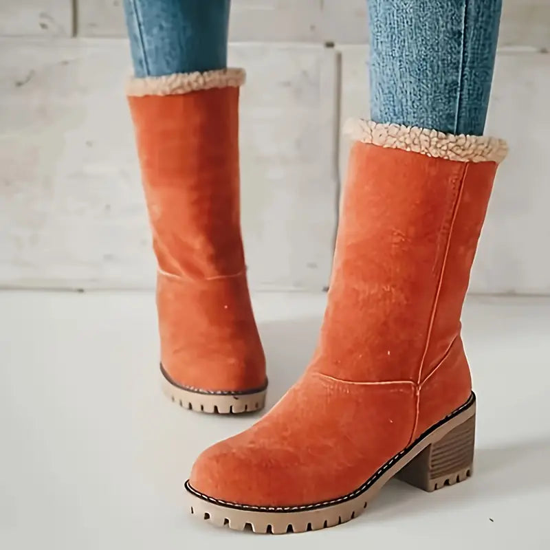 Heidi-Mode |  PLUSH-LINIERTE WINTER-PLATTFORM-ANKELESTIEFEL