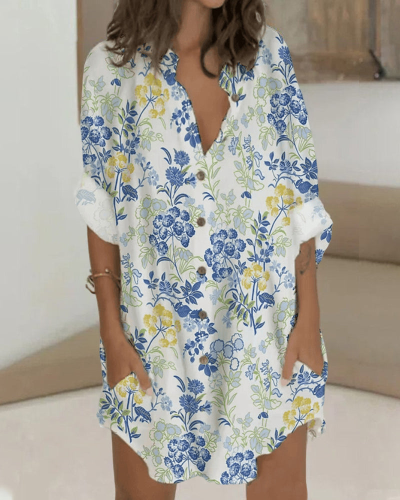 Heidi-Mode | Kleid mit Knopfleiste, Langen Ärmeln und Tasche