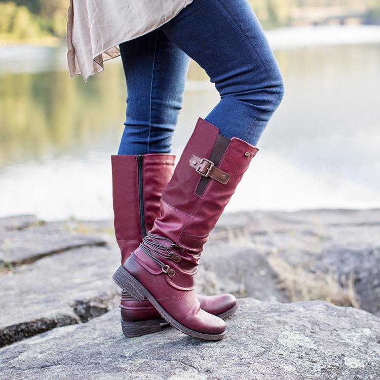 Heidi-Mode | Leder Cowboy Stiefel mit Absatz für Frauen