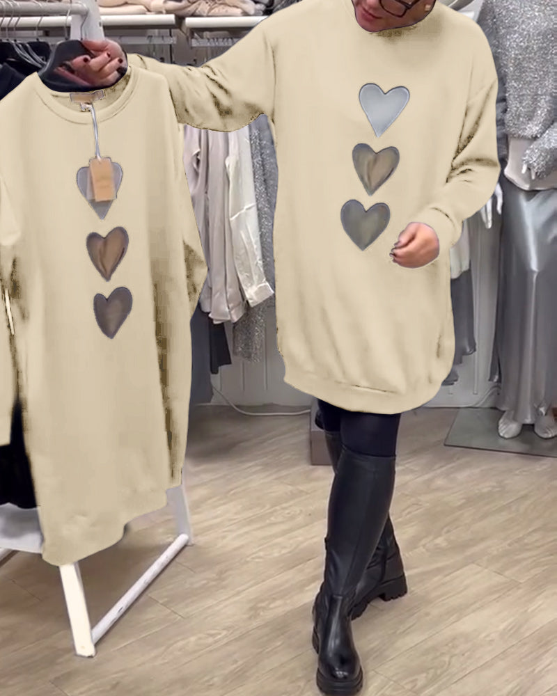 Heidi-Mode | Shift Herz Muster Lässig