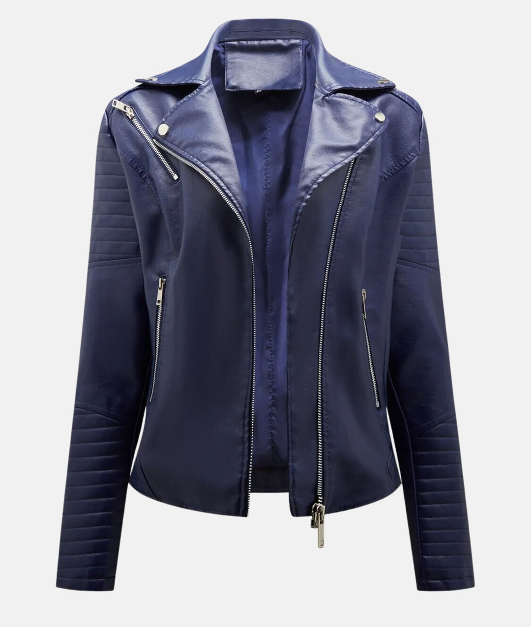 Heidi-Mode | Damen Lederjacke Ohne Kapuze Stilvolle Bikerjacke
