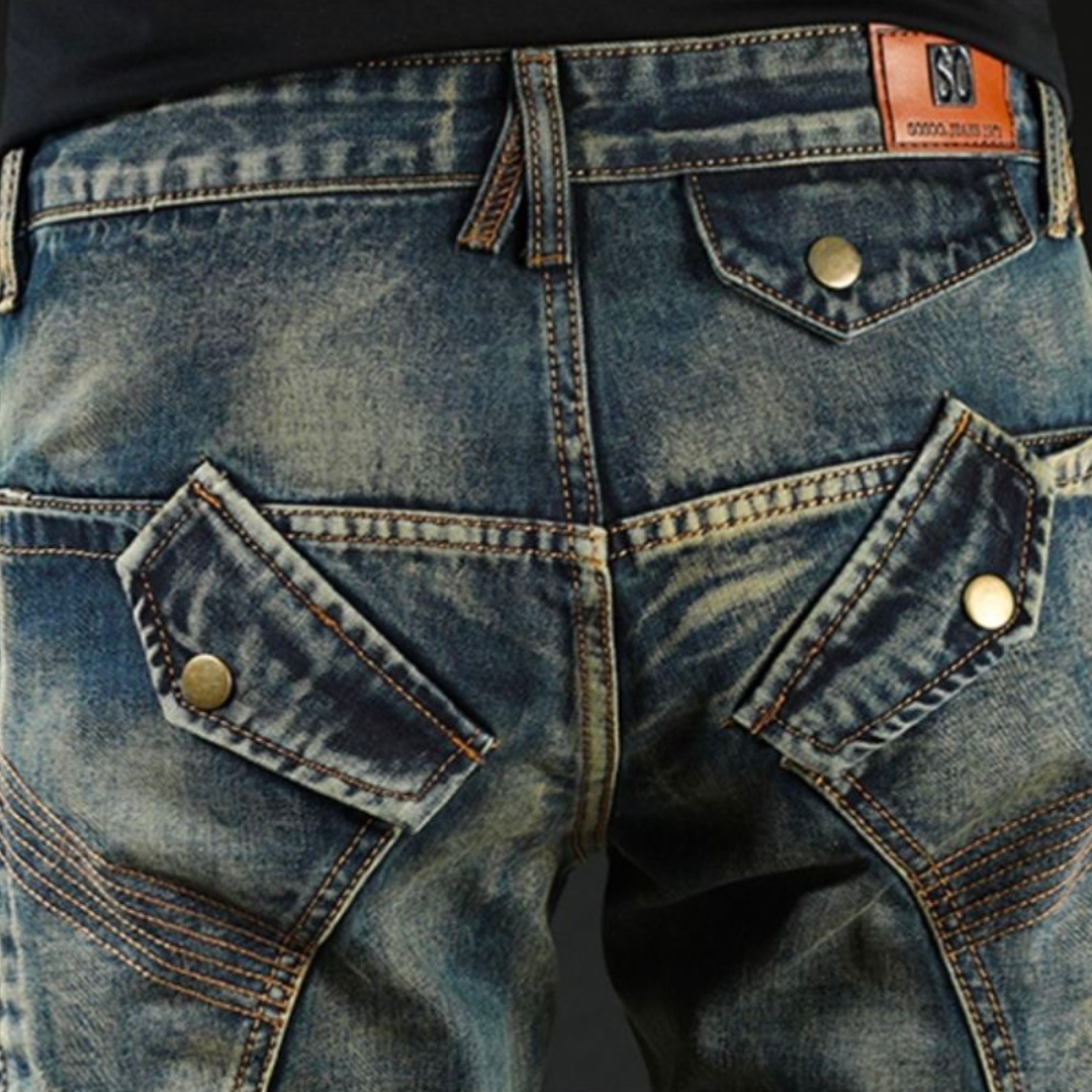 denim jeans met patches