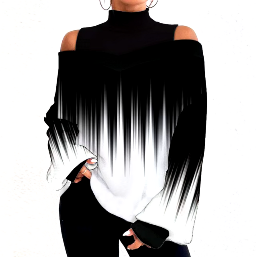 Heidi-Mode | Off-Shoulder-Bluse mit Rollkragen für Damen