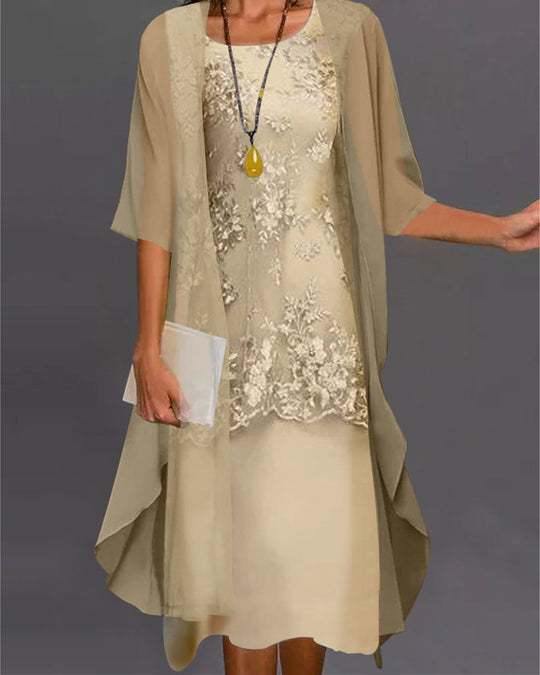 Elegantes zweiteiliges Chiffonkleid